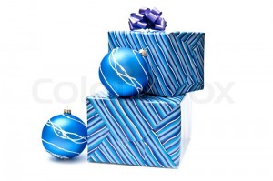 blue ornaments and gifts image