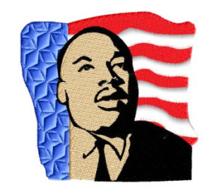 flag with MLK Jr